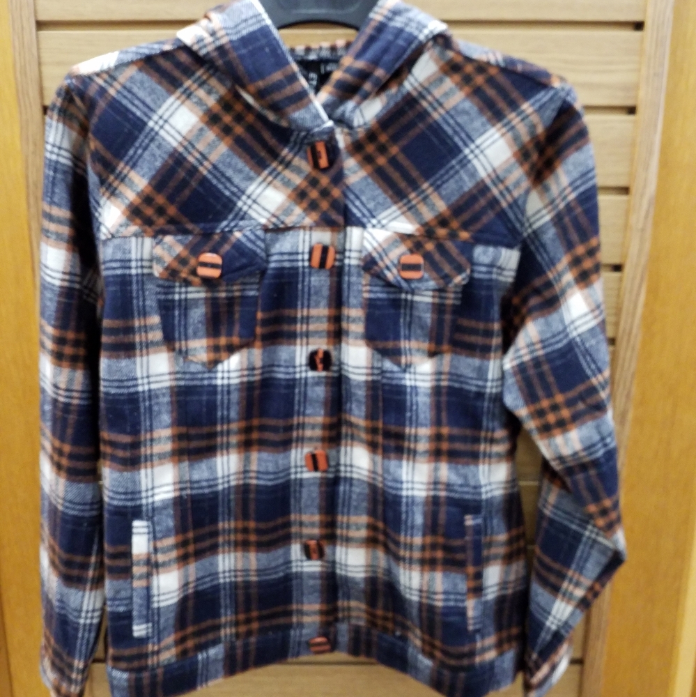 Hooded plaid jacket